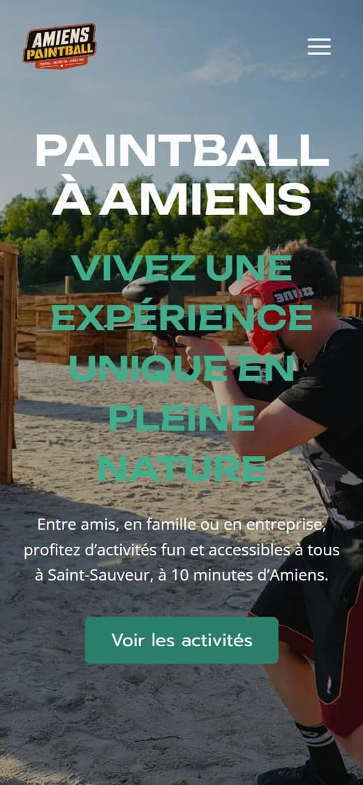 Version mobile du site amienspaintball.fr