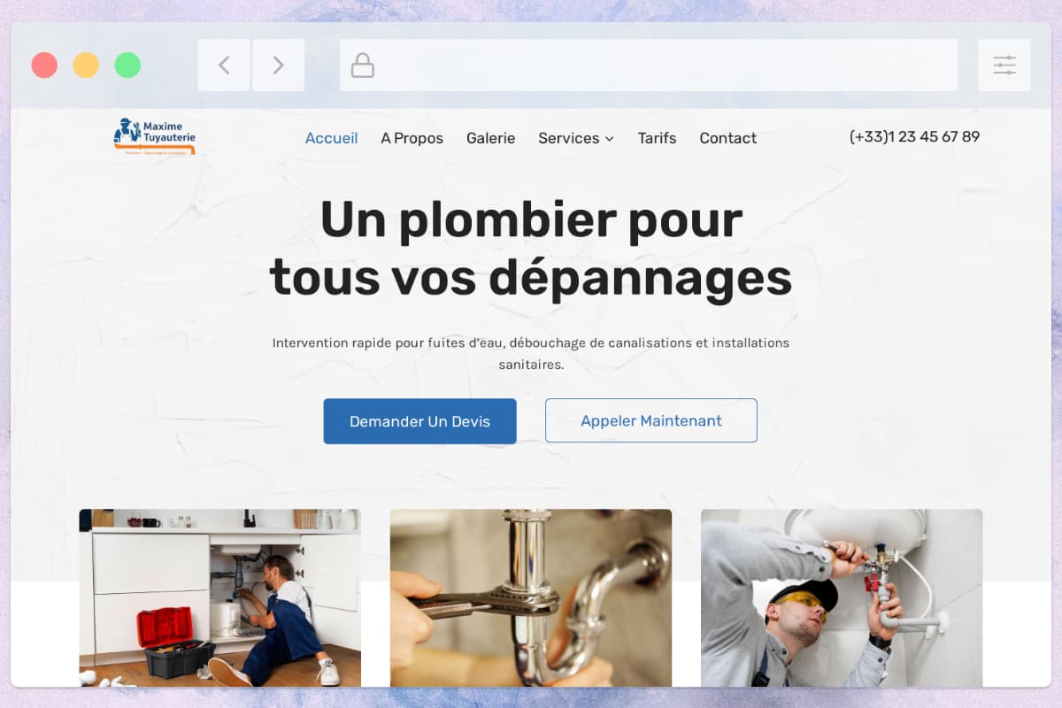 Site vitrine — Site vitrine pour artisan local — Artisanat
