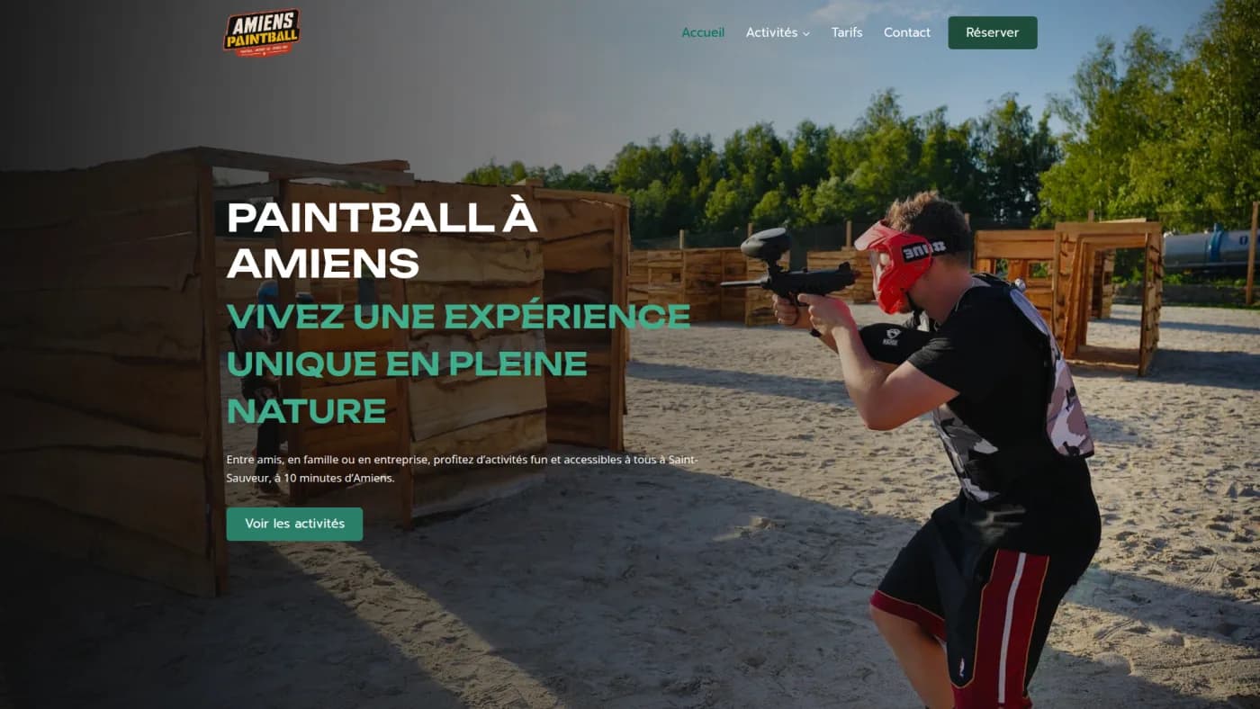 Aperçu du site Amiens Paintball