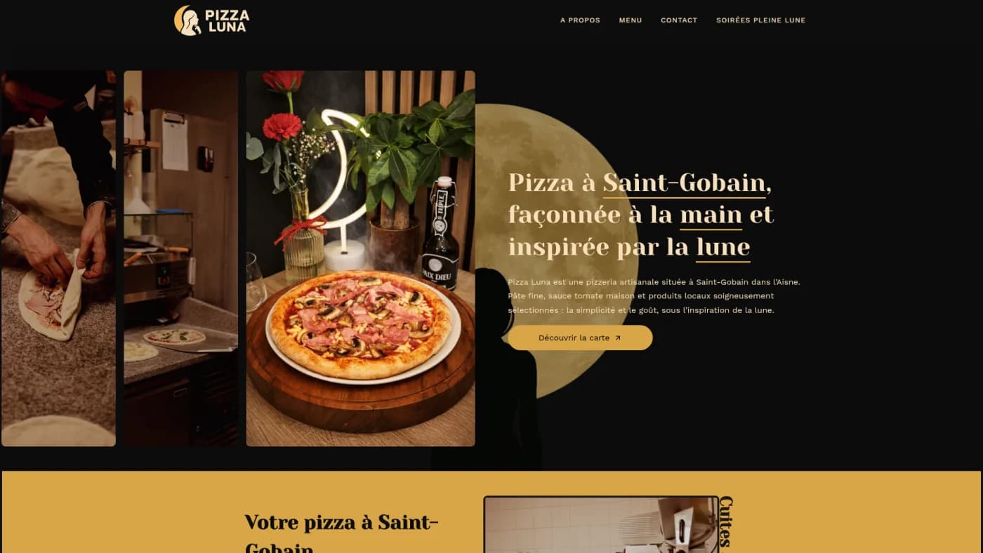 Aperçu du site Pizza Luna